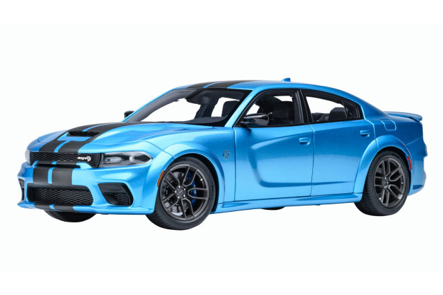 [予約]AUTOart (オートアート) コンポジットダイキャストモデル 1/18 (ダイキャスト製) ダッジ チャージャー SRT ヘルキャット レッドアイ ジェイルブレイク （パール・ブルー／カーボンブラック・ストライプ ＜B5 BLUE＞）