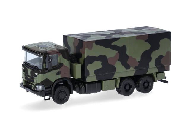 [予約]herpa Cars&Trucks 1/87 (プラスチック製) スカニア XT17 プラットフォーム トラック 6x6 "ドイツ連邦軍"