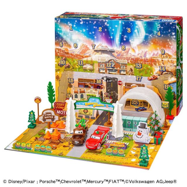 輸入品　Disney Pixar 24パーツ　カーズ　アドベントカレンダー カーズ トミカ アドベントカレンダー2024 | 玩具卸売 カワダ