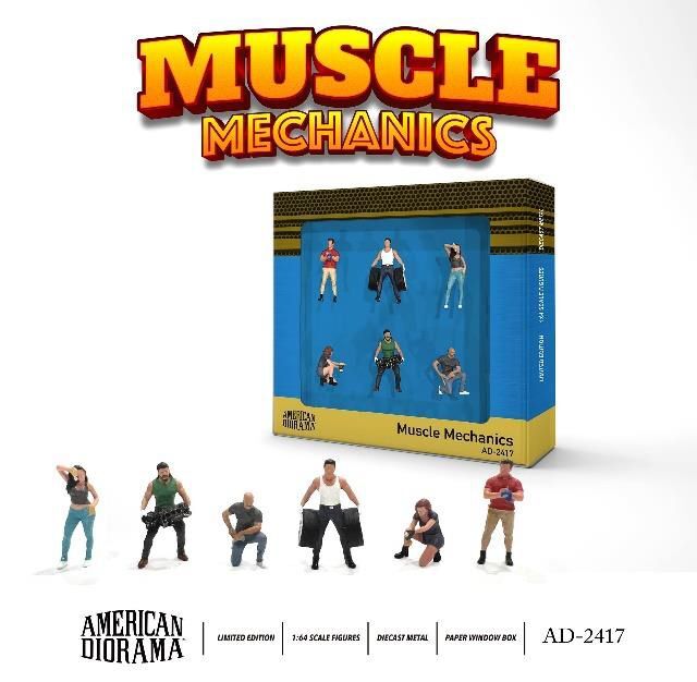 アメリカンジオラマ 1/64 フィギュア マッスルメカニックス 6個セット 