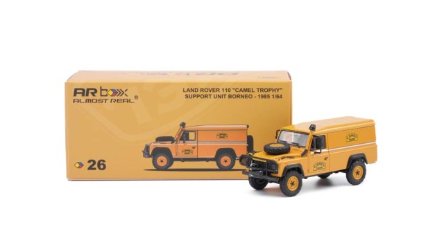 [予約]ALMOST REAL 1/64 (ダイキャスト製) Land Rover 110 キャメル・トロフィー サポートユニット ボルネオ 1985 