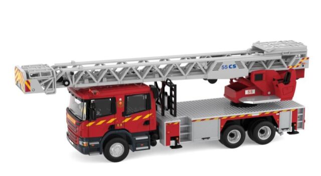 [予約]TINY(タイニー )Tiny City (ダイキャスト製) スカニア 香港消防處 回転はしご付消防車 55M (F132)