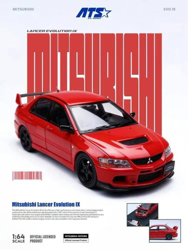 [予約]ATS MODELS 1/64 (ダイキャスト製) 三菱ランサー EVOLUTION IX レッド