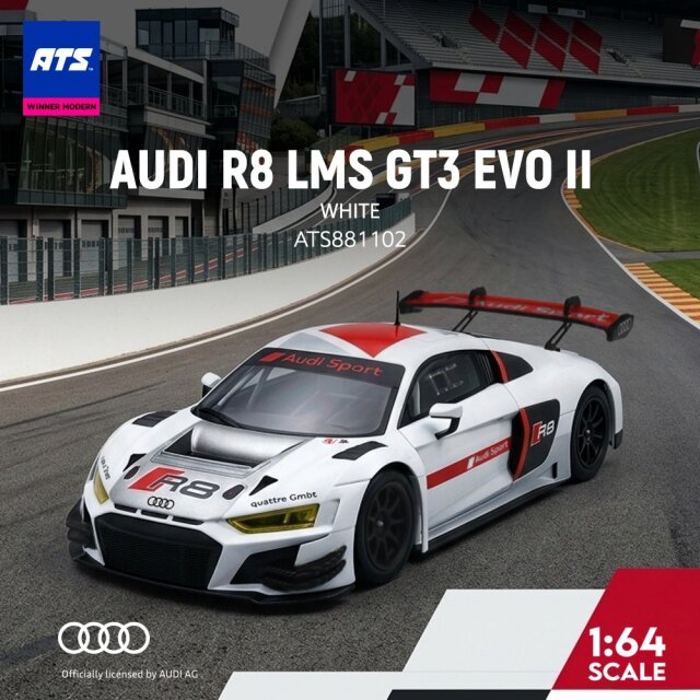 [予約]ATS MODELS 1/64 (ダイキャスト製) AUDI R8 LMS GT3 EVO II ホワイト