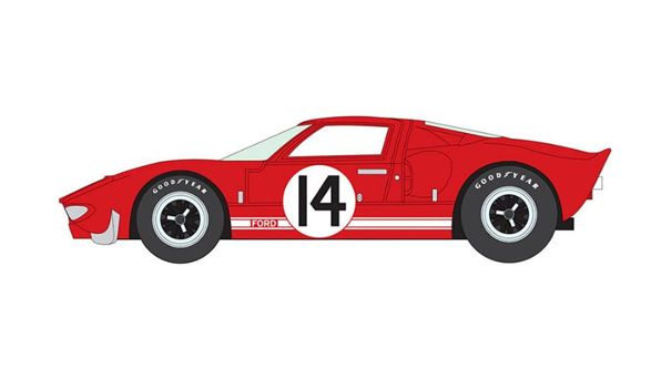 オートワールド 1/64 (ダイキャスト製) 1965 フォード GT 40 レッド #14 ※並行輸入品