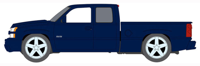 [予約]オートワールド 1/64 (ダイキャスト製) 2003 シェビー シルバラード SS ブルー