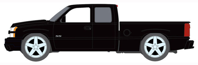 [予約]オートワールド 1/64 (ダイキャスト製) 2003 シェビー シルバラード SS ブラック