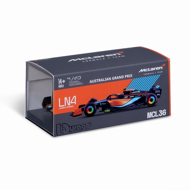 BURAGO（ブラーゴ）1/43 マクラーレン F1 チーム MCL36(2022) No.4 L
