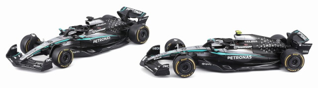 [予約]BURAGO(ブラーゴ) 1/43 (ダイキャスト製) メルセデス-AMG ペトロナス F1チーム W16(2025) オーストラリアGP No.12 A.K.アントネッリ / No.63 G.ラッセル 2台セット ウィンドウボックス