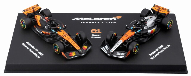 [予約]BURAGO(ブラーゴ) 1/64 (ダイキャスト製) マクラーレン F1チーム MCL39 オーストラリア/イギリスGP No.81 O.ピアストリ 2台セット 
