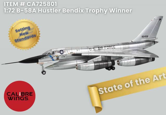 Calibre Wings(カリバ―ウイングス) 1/72 (ダイキャスト製) B-58A ハスラー Bendix Trophy Winner USAF Museum Ohaio