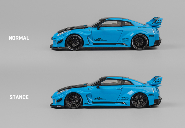 LBワークス　日産GTーR 1/64 CM・MODEL(CMモデル) 1/64 Nissan LB-WORKS GT35RR ブルー ガリバー