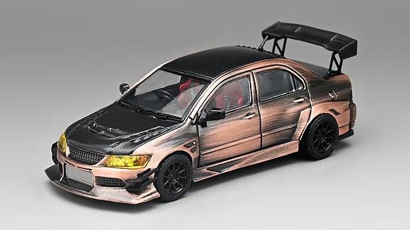 CM・MODEL(CMモデル)  1/64 Mitsubishi ランサー エボリューション IX ブロンズ/カーボンボンネット