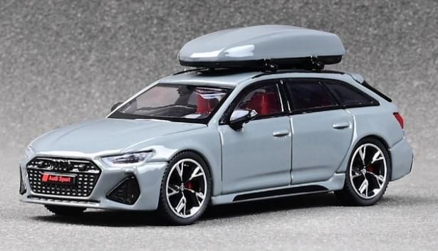 CM・MODEL(CMモデル)  1/64 アウディ RS 6 アバント グレー w/ルーフボックス