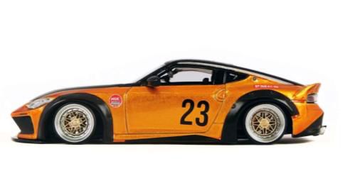 D MODEL 1/64 (ダイキャスト製) Nissan Z LB☆NATION WORKS オレンジ