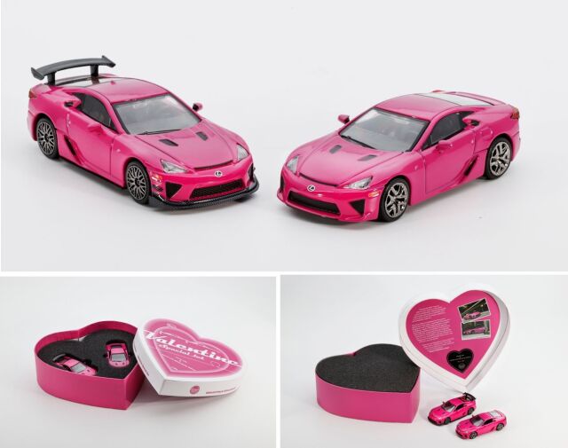 ゲインコーププロダクツ 1/64 (ダイキャスト製) Lexus LFA Valentine's Day Special Set  DiecastTalk特注品