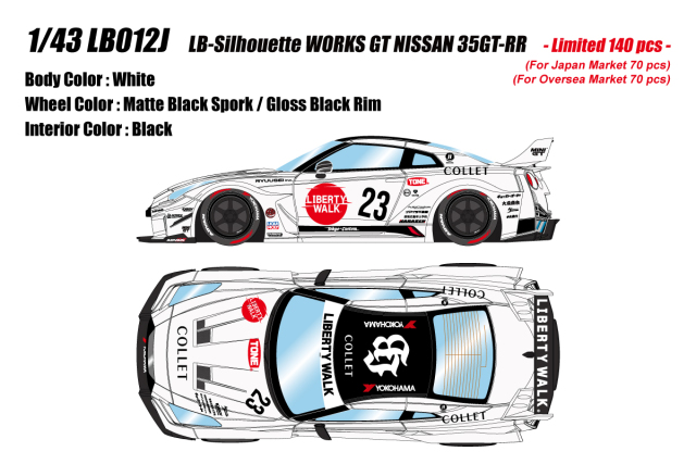 [予約]EIDOLON(アイドロン) 1/18 (レジン製) LBシルエットワークスGT 35GT-RR ホワイト/レッドサークル(限定100台)