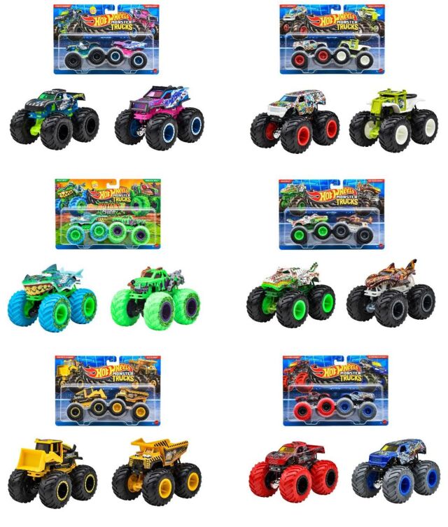 [予約]Hot Wheels 1/64 (ダイキャスト製) モンスタートラック 1:64 2パック アソート