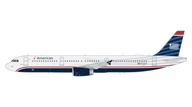[予約]Gemini Jets 1/200 (ダイキャスト製) A321-200 アメリカン航空 "US Airways" heritage livery N578UW [MS]
