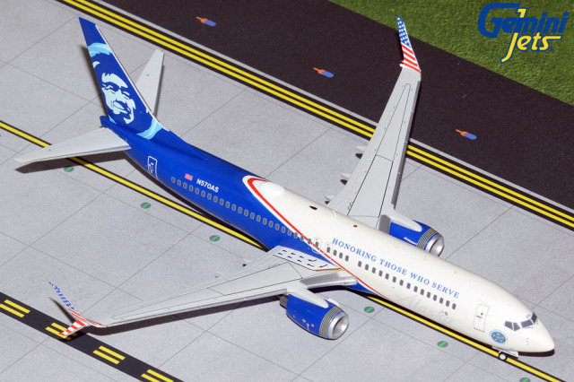 Gemini Jets 1/200 (ダイキャスト製) 737-800S アラスカ航空 "Honoring Those Who Serve" N570AS