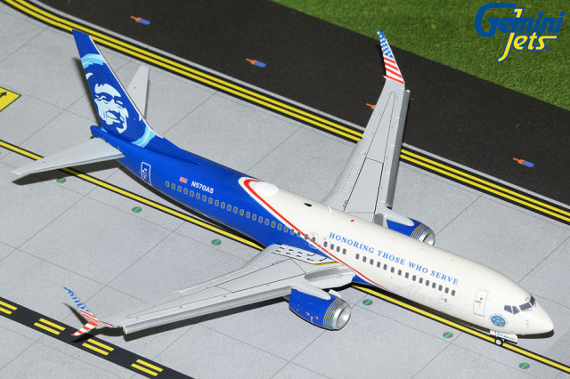 Gemini Jets 1/200 (ダイキャスト製) 737-800S アラスカ航空 "Honoring Those Who Serve" N570AS [FD]