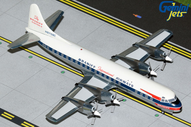 ミニカー　1/200 L-188A ブラニフ航空 N9709C ”エル・ドラード塗装” polished belly [G2BNF1027] Gemini Jets 1/200 (ダイキャスト製) L-188A ブラニフ航空
