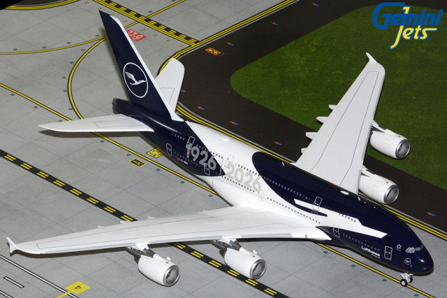 [予約]Gemini Jets 1/200 (ダイキャスト製) A380-800 ルフトハンザ航空 "100" years livery D-AIMH