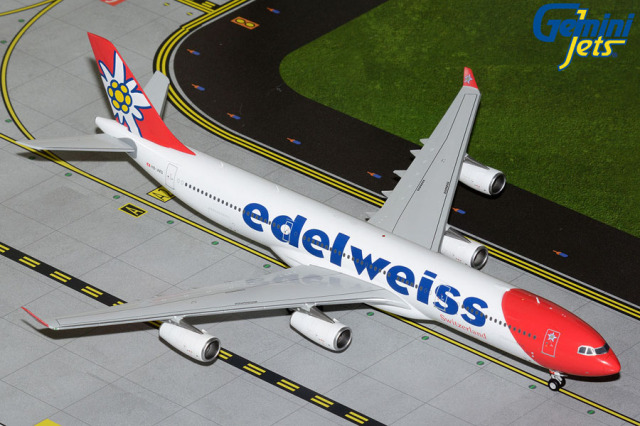 Gemini Jets 1/200 (ダイキャスト製) A340-300 エーデルワイス航空 HB-JMG