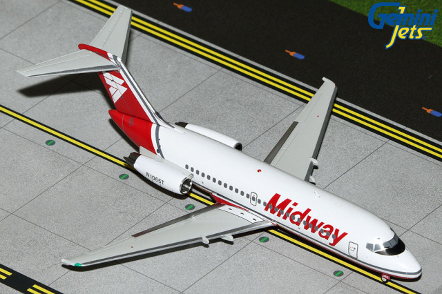Gemini Jets 1/200 (ダイキャスト製) DC-9-15 ミッドウェイ航空 N1065T