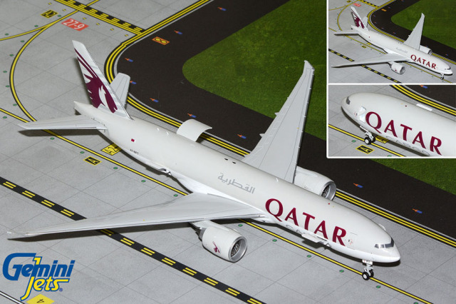 Gemini Jets 1/200 (ダイキャスト製) 777-200LRF カタール航空 カーゴ A7-BFT 開閉選択式