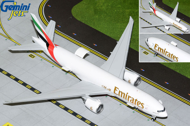 Gemini Jets 1/200 (ダイキャスト製) 777-200LRF エミレーツ スカイカーゴ A6-EFG 開閉選択式