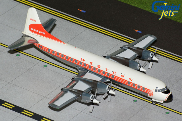 Gemini Jets 1/200 (ダイキャスト製) L-188A ウェスタン航空 1959年塗装 N7139C polished belly