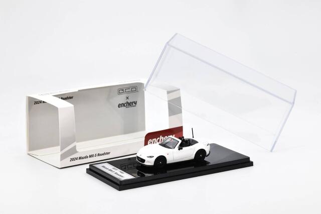 ゲインコーププロダクツ × enchery(エンチェリー) 1/64 (ダイキャスト製) Mazda MX-5 Roadster（White）-LHD- ホワイト