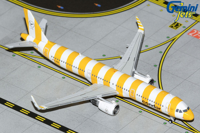 Gemini Jets 1/400 (ダイキャスト製) A321 コンドル航空 新塗装 "sunshine/yellow stripes" D-AIAD