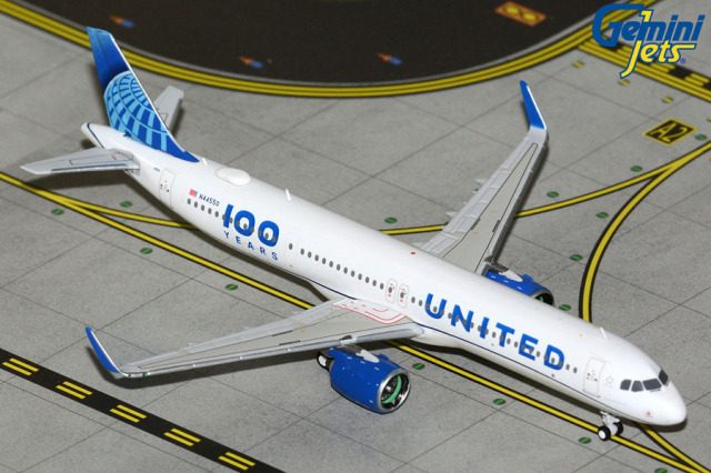 Gemini Jets 1/400 (ダイキャスト製) A321neo ユナイテッド航空 "100 Years" livery N44550