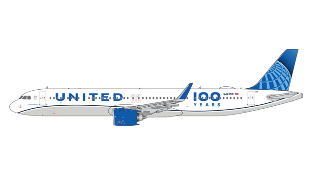 [予約]Gemini Jets 1/400 (ダイキャスト製) A321neo ユナイテッド航空 "100 Years" livery N44550