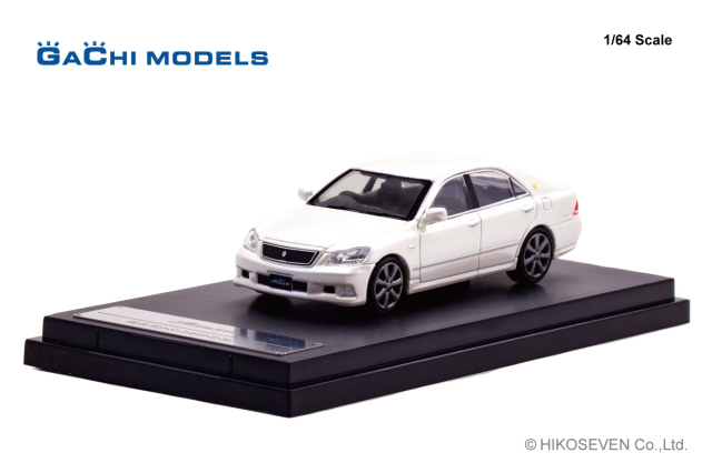 [予約]GACHI MODELS 1/64 (ダイキャスト製) Totota CROWN Athlete (2005) White Pearl Crystal Shine