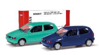 herpa Cars&Trucks 1/87 ミニキット フォルクスワーゲン ポロ ピスタチオ/ブルー(2台セット）