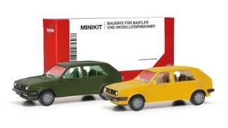 herpa Cars&Trucks 1/87 ミニキット フォルクスワーゲン ゴルフ II 4ドア ブルームイエロー/オリーブグリーン (2台セット)