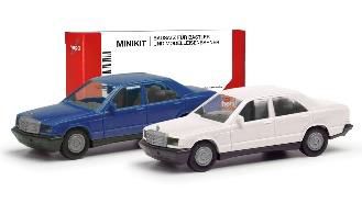 herpa Cars&Trucks 1/87 ミニキット メルセデスベンツ 190E ブルー/ホワイト(2台セット)