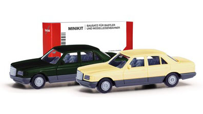 herpa Cars&Trucks 1/87 ミニキット メルセデスベンツ S-クラス(W126) ディープグリーン/アイボリー (2台セッ ト)