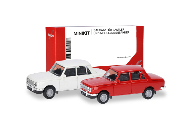 [予約]herpa Cars&Trucks 1/87 (プラスチック製) ミニキット ヴァルトブルク 353 66 セダン ホワイト/トラフィックレッド (2台セット)