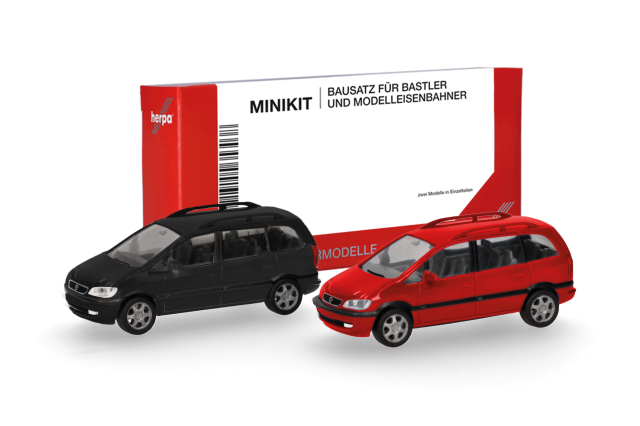 [予約]herpa Cars&Trucks 1/87 (プラスチック製) ミニキット オペル ザフィーラ  ブラック＆レッド (2台セット)