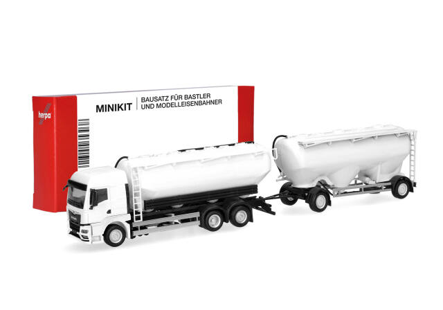 herpa Cars&Trucks 1/87 (プラスチック製) ミニキット MAN TGS TM バルクサイロトレーラー ホワイト