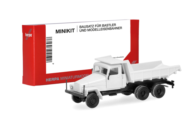 herpa Cars&Trucks 1/87 (プラスチック製) ミニキット IFA G5 ダンプトラック 3軸 ホワイト