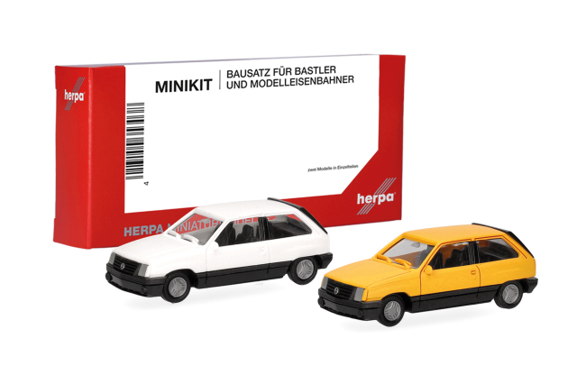 [予約]herpa Cars&Trucks 1/87 (プラスチック製) ミニキット オペル コルサ A SR ホワイト＆イエロー (2台セット)