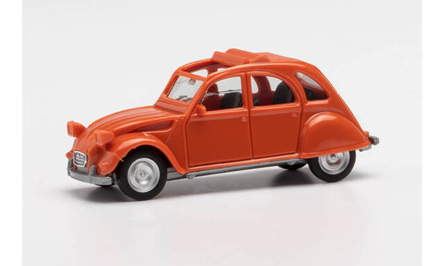 herpa Cars&Trucks 1/87 シトロエン 2 CV with folding top open オレンジレッド