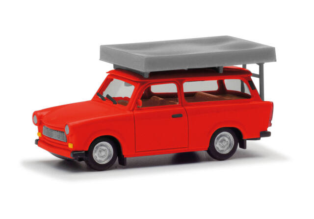 [予約]herpa Cars&Trucks 1/87 (プラスチック製) トラバント ユニバーサルルーフテント ブライトレッド