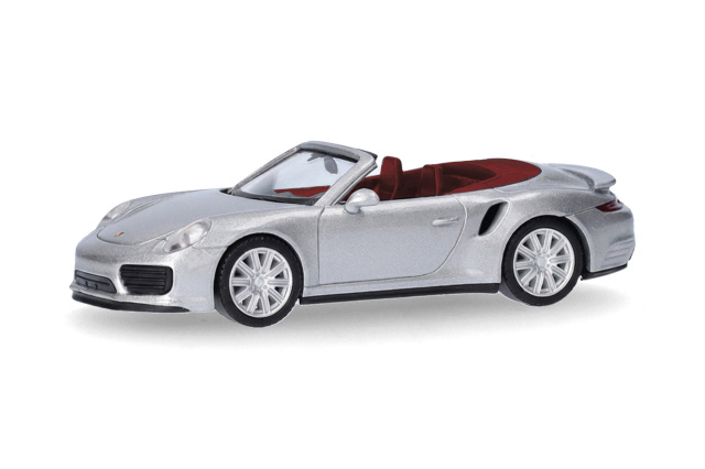 [予約]herpa Cars&Trucks 1/87 (プラスチック製) ポルシェ 911(991) ターボ カブリオレ ドロマイトシルバー