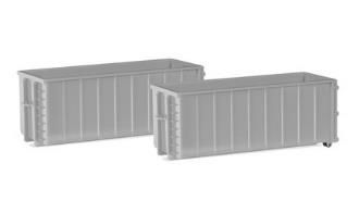 herpa Cars&Trucks 1/87 ロールオフトレイ グレー (2個)